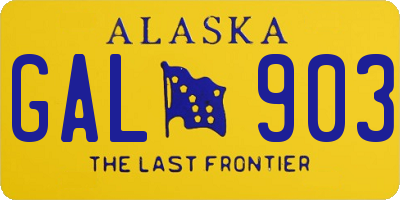 AK license plate GAL903