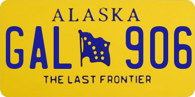 AK license plate GAL906