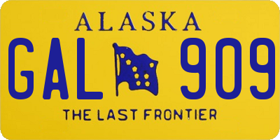 AK license plate GAL909