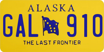 AK license plate GAL910