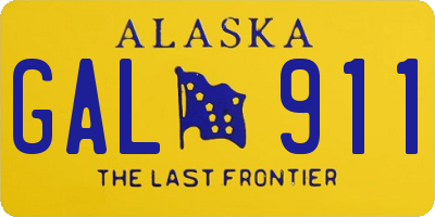 AK license plate GAL911