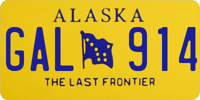 AK license plate GAL914