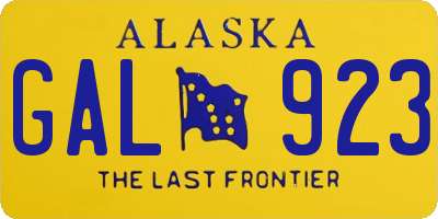 AK license plate GAL923