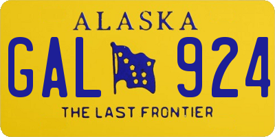 AK license plate GAL924