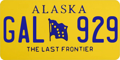 AK license plate GAL929