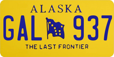 AK license plate GAL937