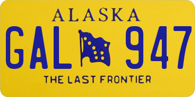 AK license plate GAL947