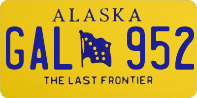 AK license plate GAL952