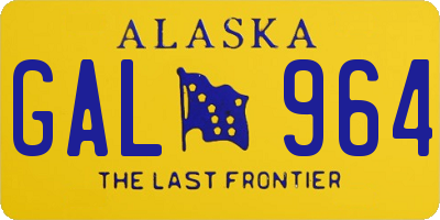 AK license plate GAL964