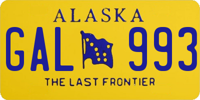 AK license plate GAL993