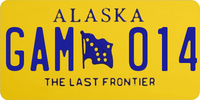 AK license plate GAM014