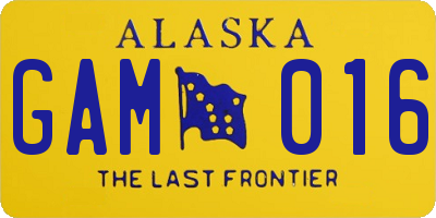 AK license plate GAM016