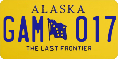 AK license plate GAM017