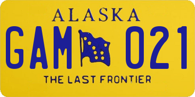 AK license plate GAM021