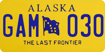 AK license plate GAM030