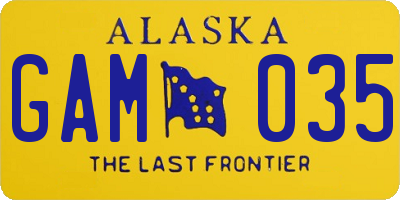 AK license plate GAM035