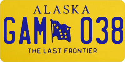 AK license plate GAM038