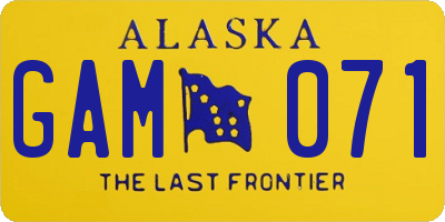 AK license plate GAM071