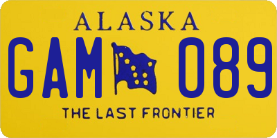 AK license plate GAM089