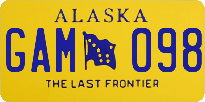 AK license plate GAM098