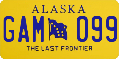 AK license plate GAM099