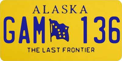 AK license plate GAM136