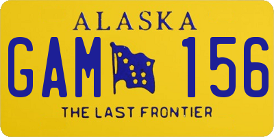 AK license plate GAM156