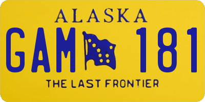 AK license plate GAM181