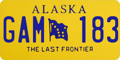 AK license plate GAM183