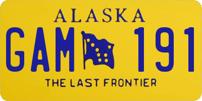 AK license plate GAM191