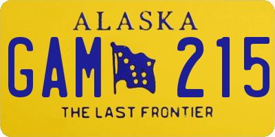 AK license plate GAM215