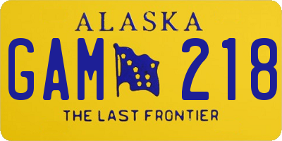 AK license plate GAM218
