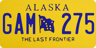 AK license plate GAM275
