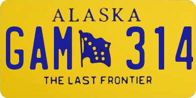 AK license plate GAM314