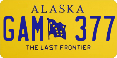 AK license plate GAM377