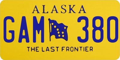 AK license plate GAM380