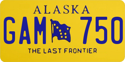 AK license plate GAM750