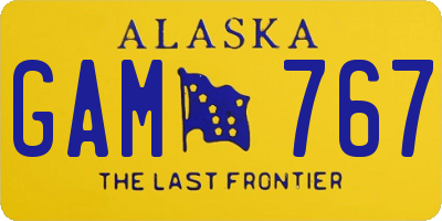 AK license plate GAM767