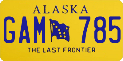 AK license plate GAM785