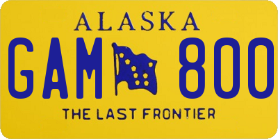 AK license plate GAM800