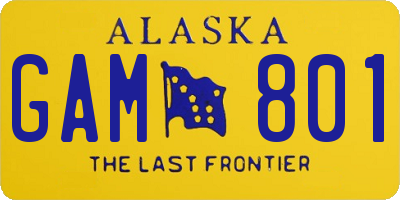 AK license plate GAM801