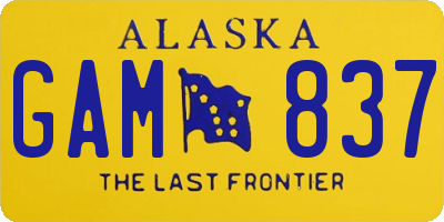 AK license plate GAM837