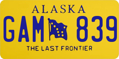 AK license plate GAM839