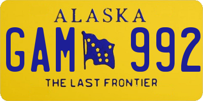 AK license plate GAM992