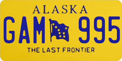 AK license plate GAM995