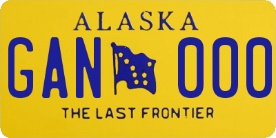 AK license plate GAN000