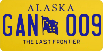 AK license plate GAN009