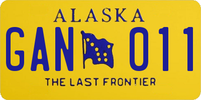 AK license plate GAN011