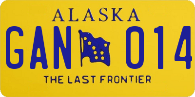 AK license plate GAN014