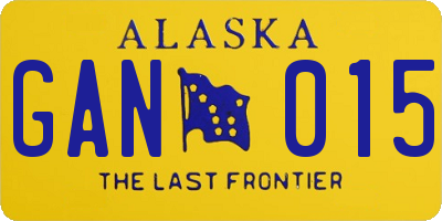 AK license plate GAN015